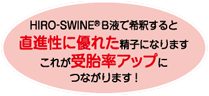 HIRO-SWINE®B液希釈すると、直進性に優れた精子になります。これが受胎率アップにつながります